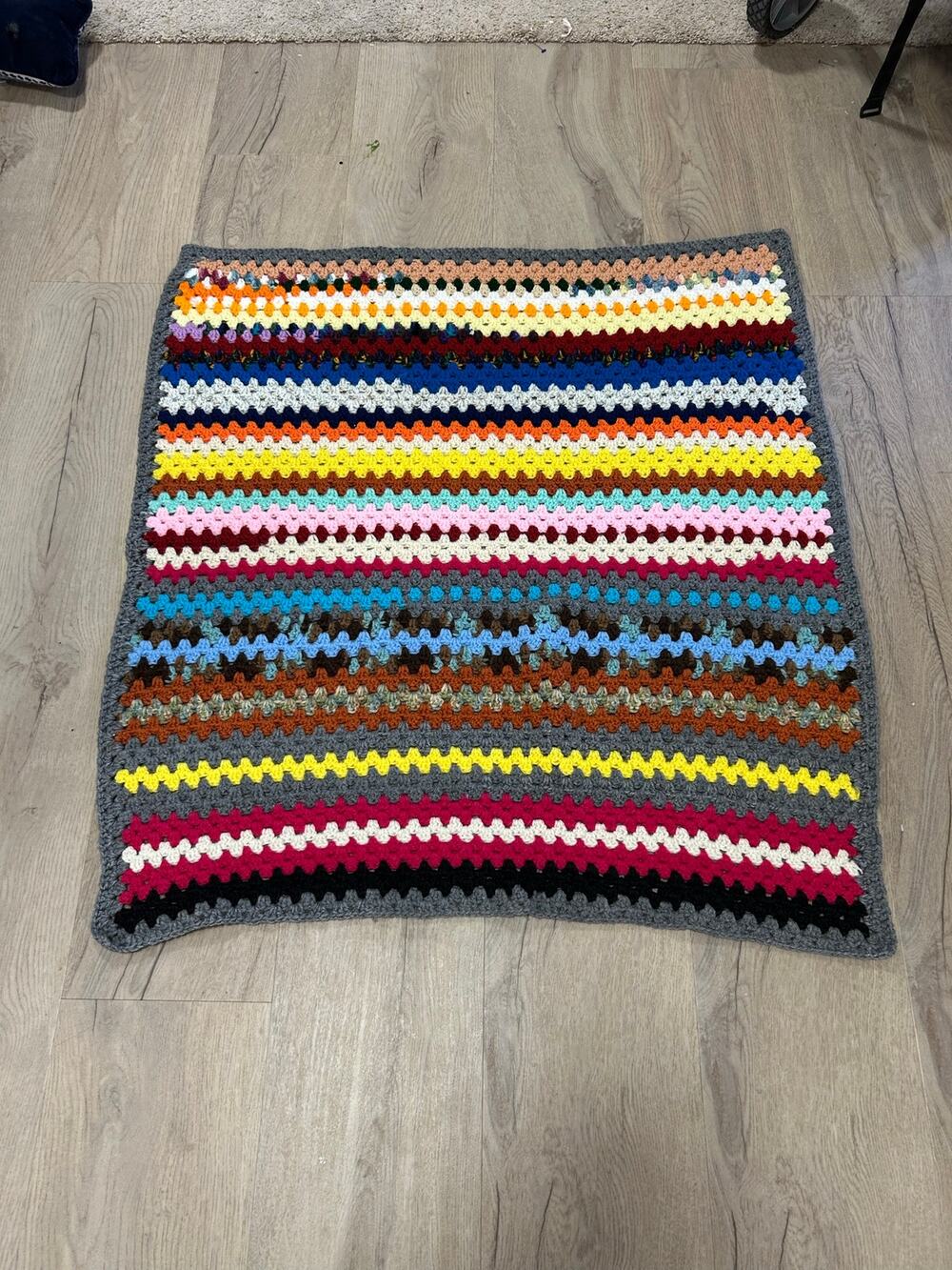 Handmade Crochet Multicolor Striped Afghan Lap Throw

 Grannycore Cottagecore
